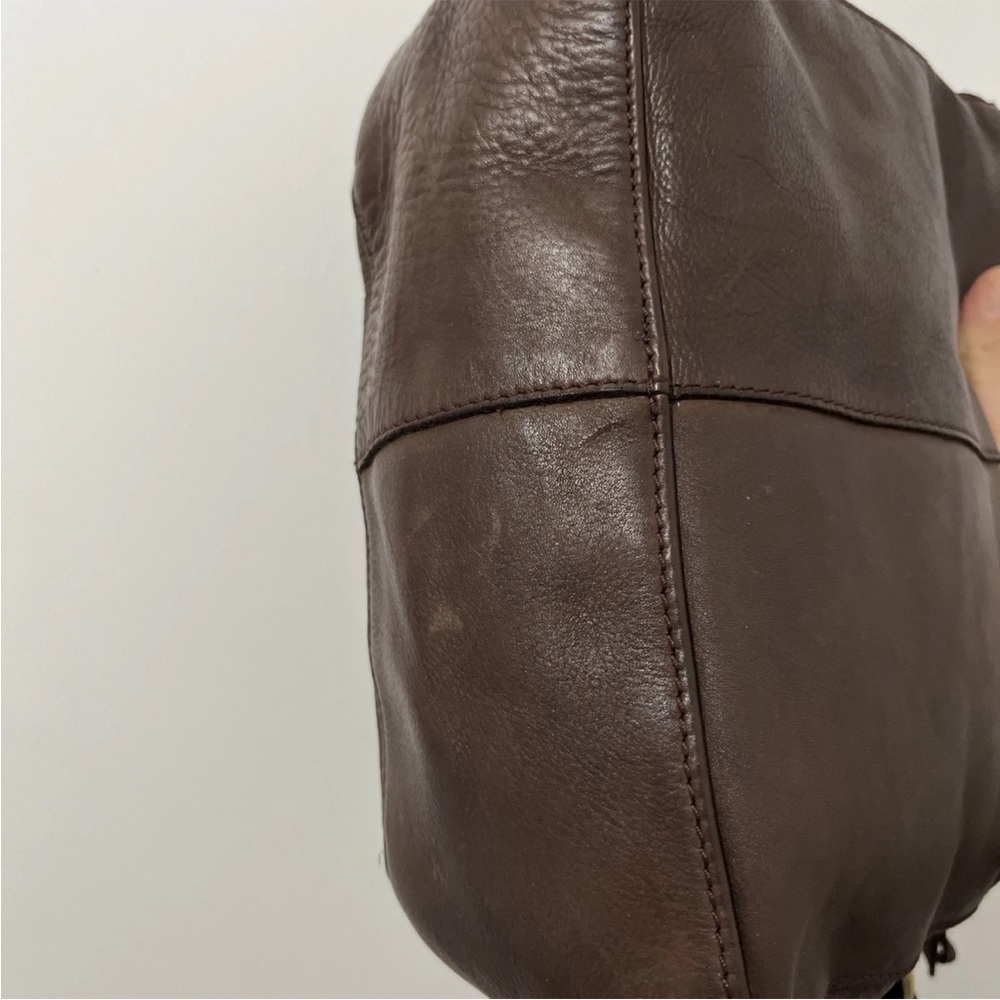 MARTA PONTI Vintage Cognac Brown Genuine Leather Crossbody Bag Purse - Picture 16 of 16